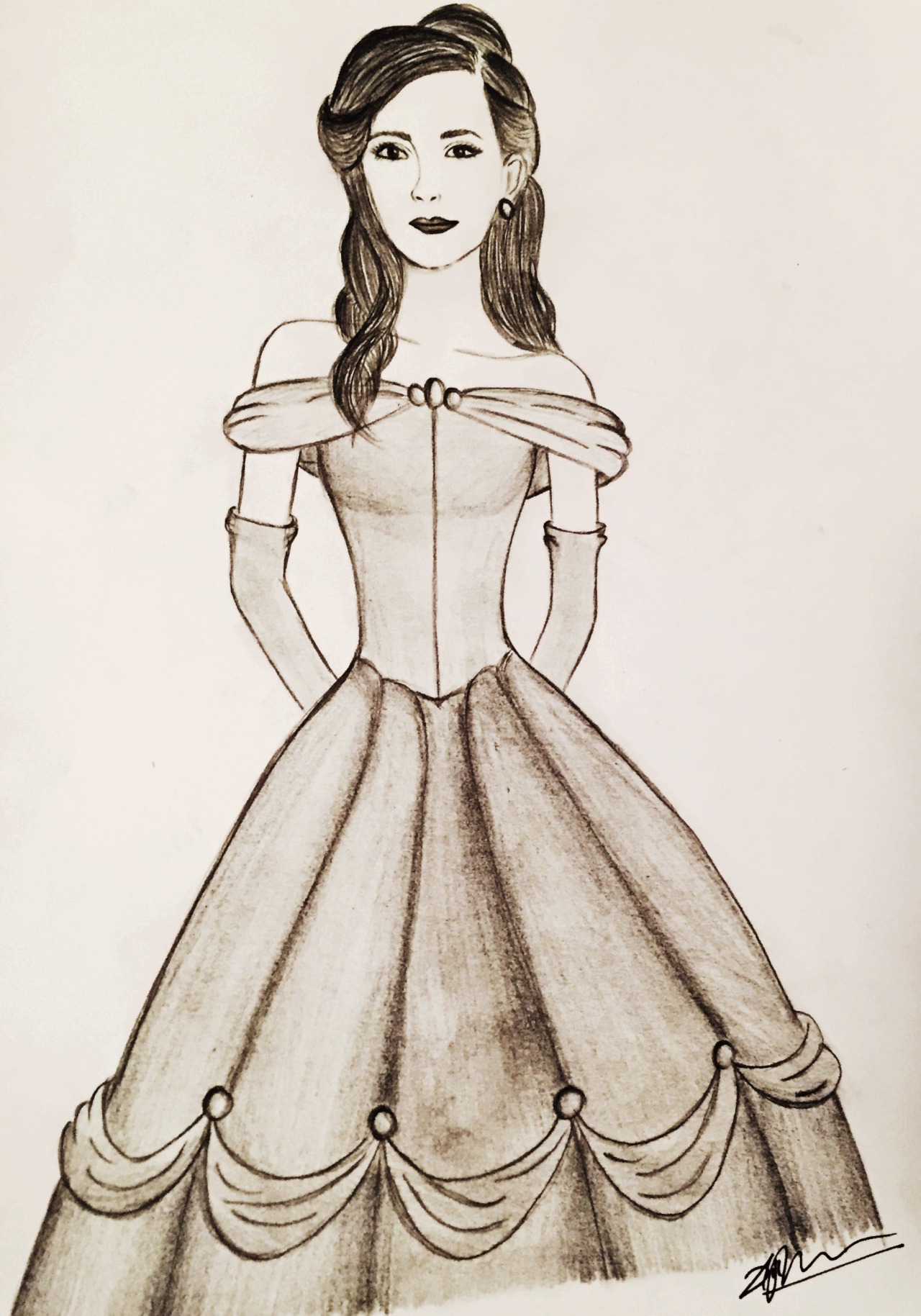 Illustrations By Dil A Sketch Of Emma Watson As Belle