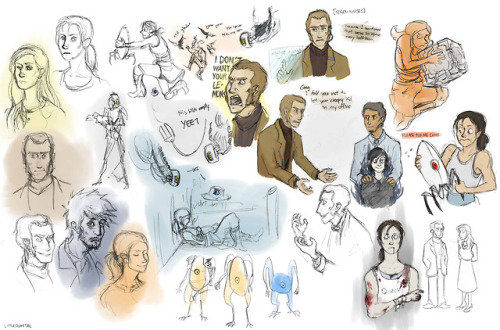 cupcakeshakesnake:Portal 2 doodles