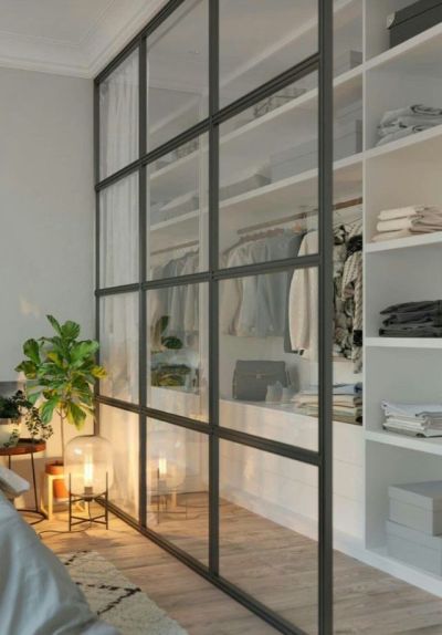 Room divider and walk in closet