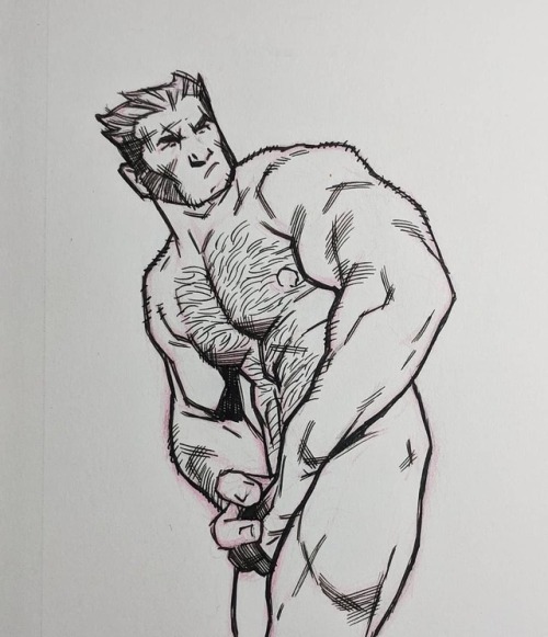 adamgraphite:Naked Wolverine again.. #inktober2018...