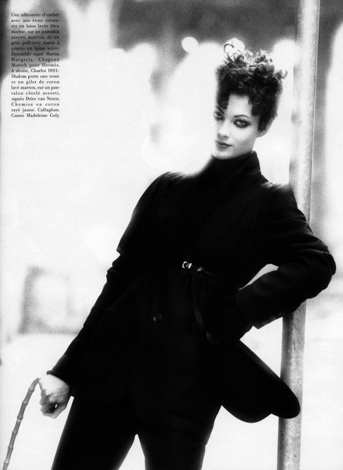 sirensongfashion:Shalom Harlow by Max Vadukul for Vogue Paris...