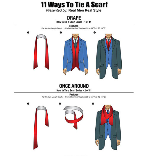 nevver:How To Tie A Scarf Chart