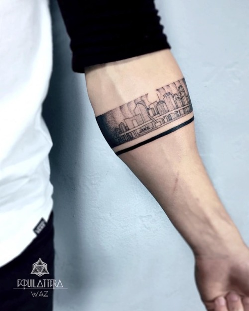 Skyline Arm Band Tattoo

Artist: EQUILATTERA ▲ Private Tattoo... male;arm band;skyline;arm