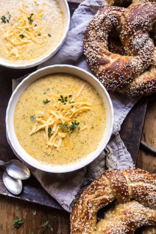 sweetoothgirl:Pumpkin Beer Broccoli Cheddar Soup