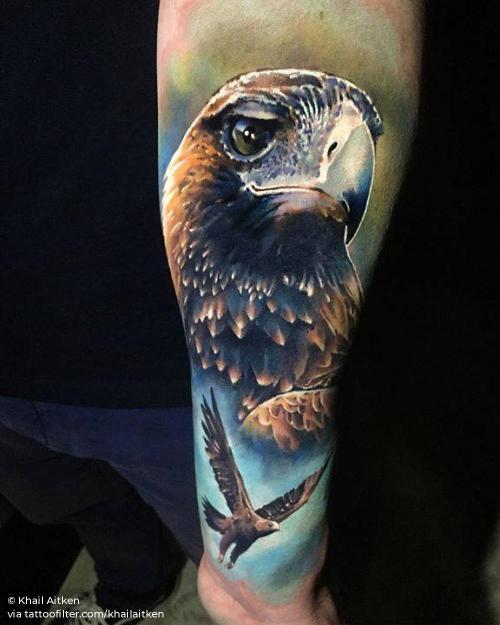 By Khail Aitken, done in Rockingham. http://ttoo.co/p/35246 animal;big;bird;eagle;facebook;inner forearm;khailaitken;realistic;twitter