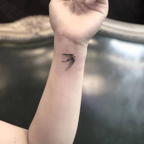 By Chang, done at West 4 Tattoo, Manhattan.... small;chang;dragon;tiny;ifttt;little;wrist;mythology;illustrative