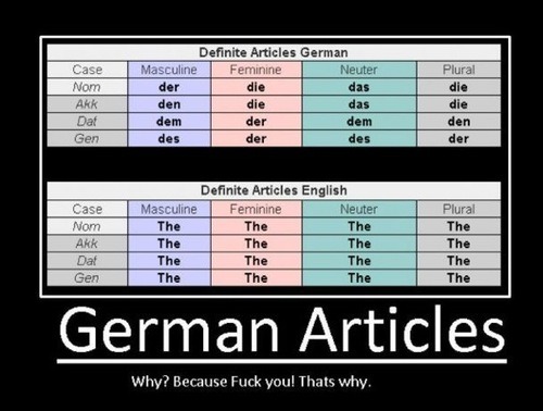German Articles, because Fuck you!