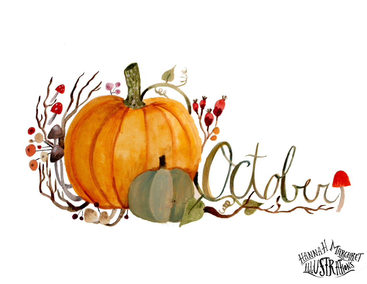 Hannah Margaret Illustrations : October is my favorite! watercolors