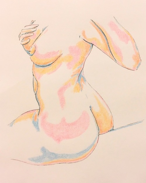 ismaelguerrier:From my series, Nudes(Color pencil on...