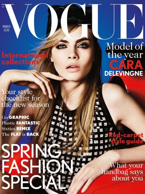 Cara Delevingne’s first Vogue UK cover - March... | StylewithClass