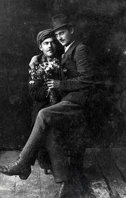 irreverentpsychologist: “Two men with a bouquet of flowers. Details unknown. ”