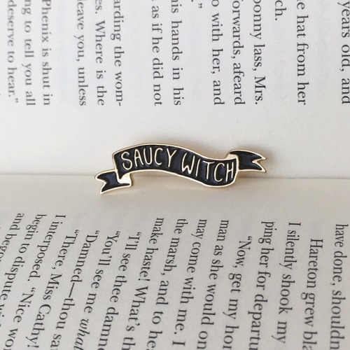 littlealienproducts:Saucy Witch enamel pin by Nostalgic Hearts