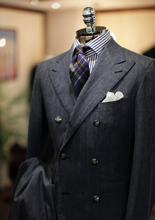 B&TAILOR — B&Tailor Made Denim Double-Breast Suit B&Tailor...