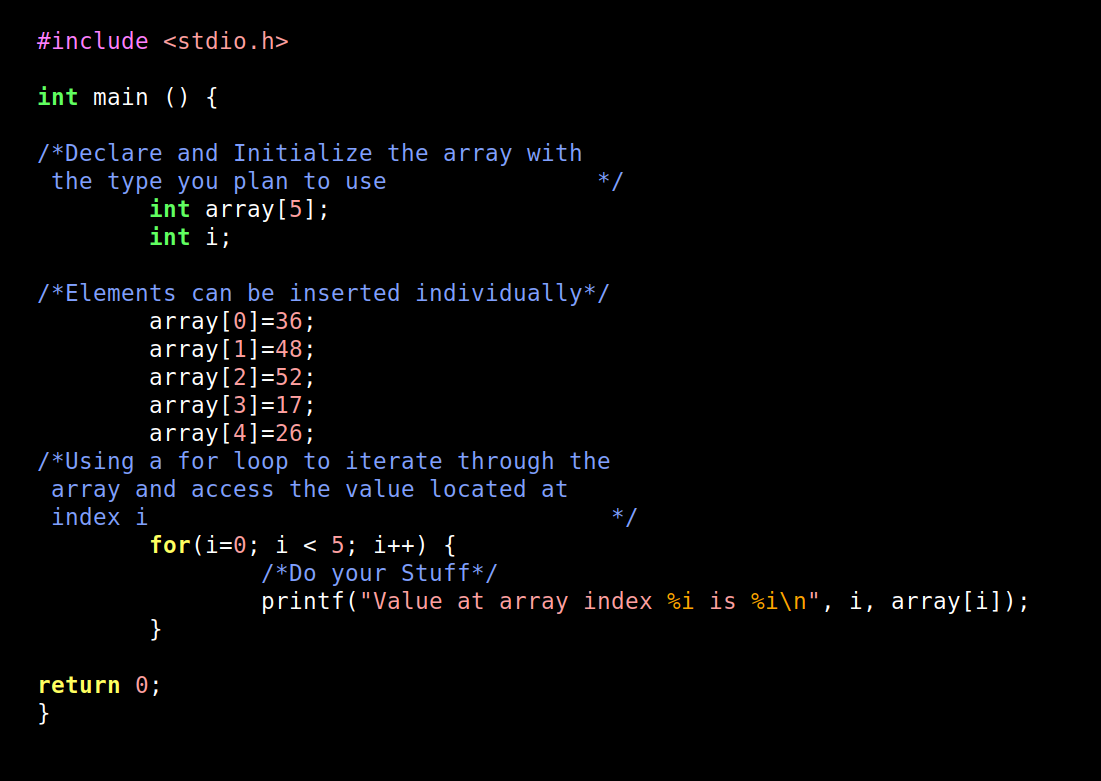 arrays in basic programming language