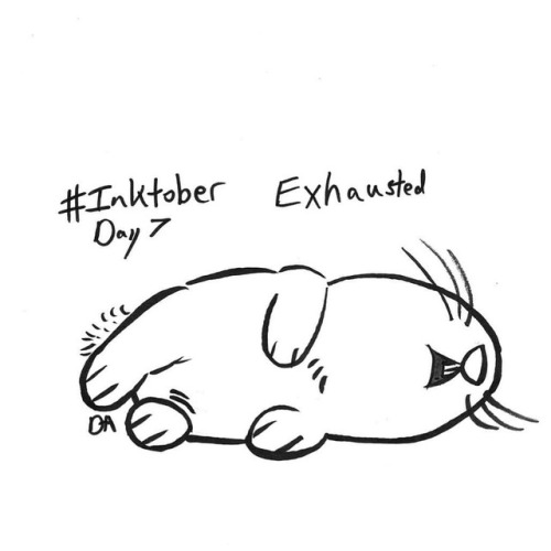 ‪#inktoberday7 Exhausted #inktober #inktober2018 #art #cute...