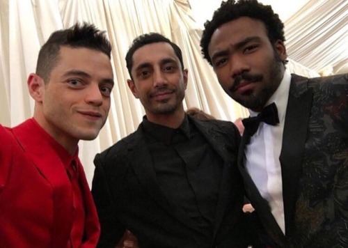 rizahmednews:Riz with Rami Malek and Donald Glover at the Met...