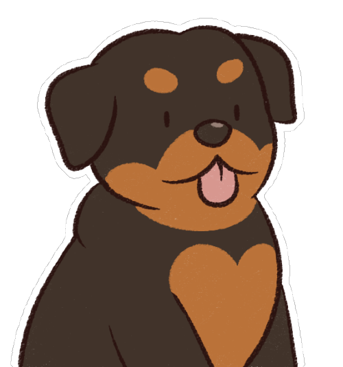 tinydinodoodles:Rottie doodle.