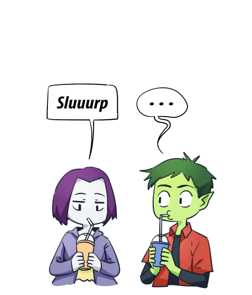 kumatan0720:When Beast Boy tries to sneak kisses~(I just...