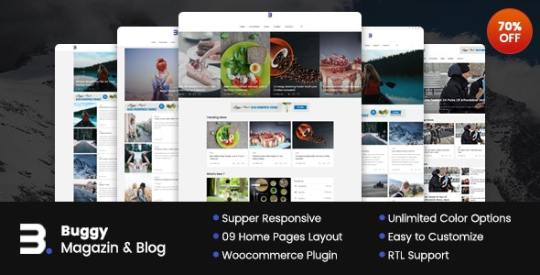 Buggy v2.0.0 – Magazine & Blog WordPress Themes Nulled