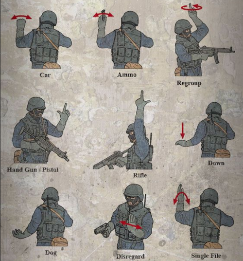 kungfutaichimaster:Tactical hand signals- use these when...