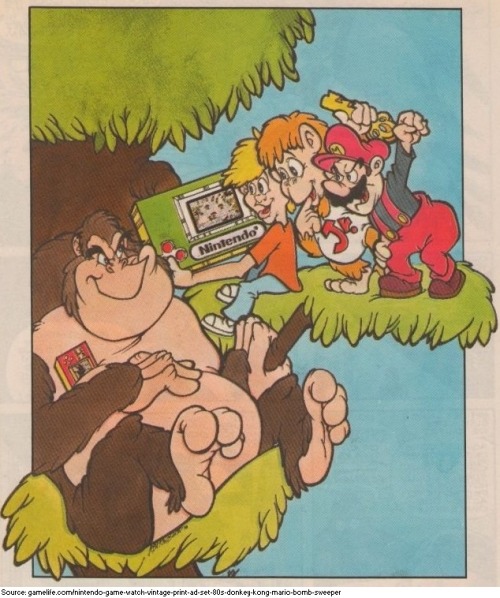 suppermariobroth:Illustration from a print ad for the Game...