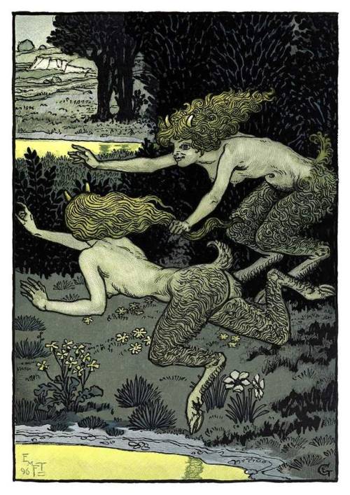 ubeink:Eugene Grasset. “Little Satyresses.” 1896. 