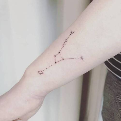 Minimalist Cancer constellation tattoo