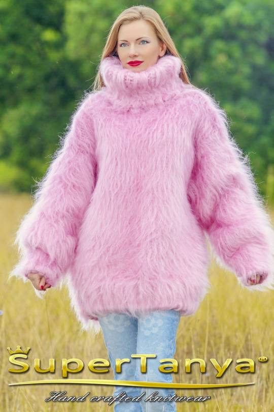 Just a mohair lover — Fuzzy pink mohair sweater by SuperTanya