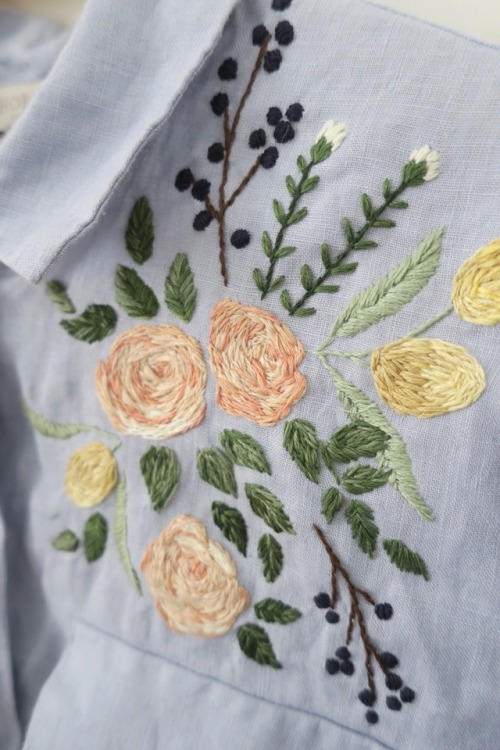 sosuperawesome:Hand Embroidered Clothing, by Cathy Eliot on...