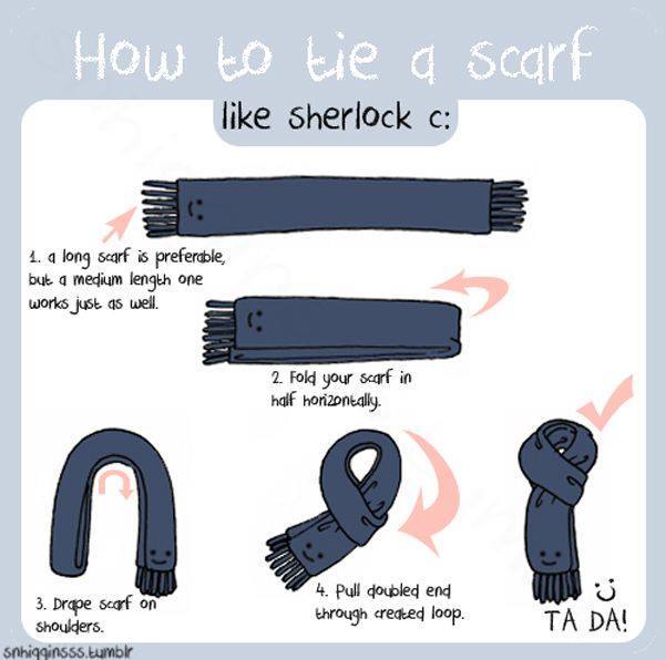 Fashion In Infographics How To Tie A Scarf Like Sherlock On Bbc