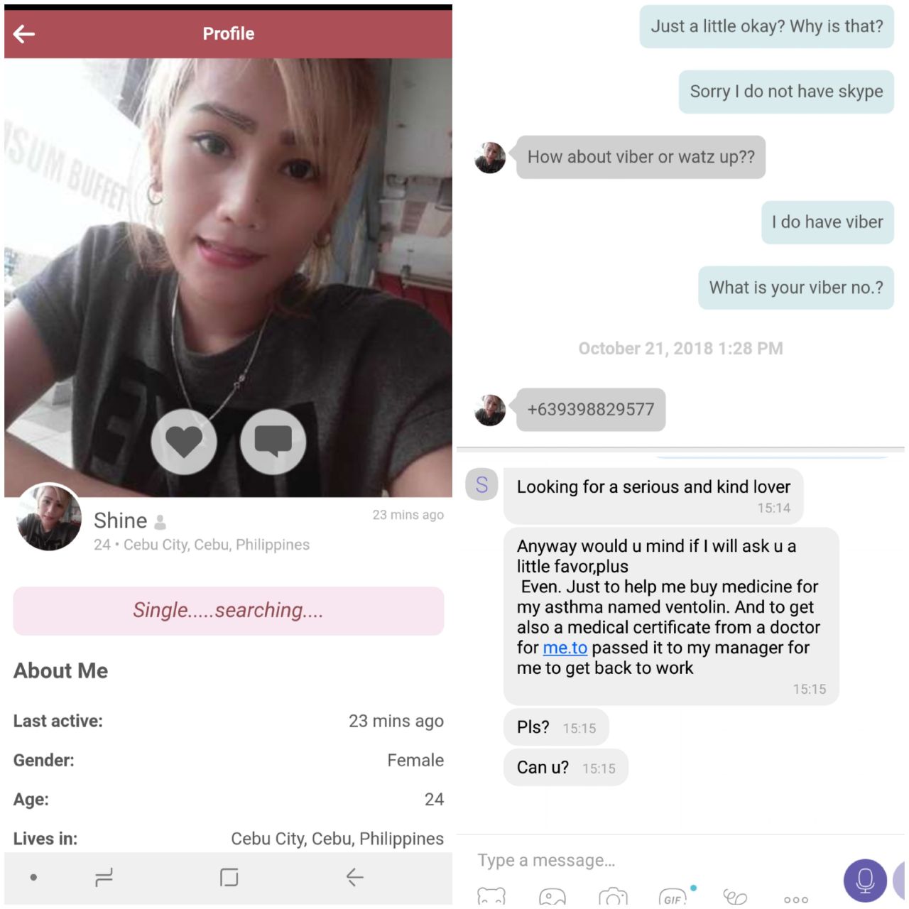 scammer and fake profile in online dating apps