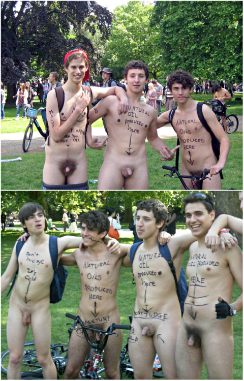 omgdeliciousmancandylove:Julius Dein at World Naked Bike Ride...