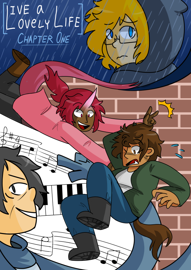 oh geeze what’s this now (a possible chapter cover page! title is a placeholder idk what tf to call this comic)
