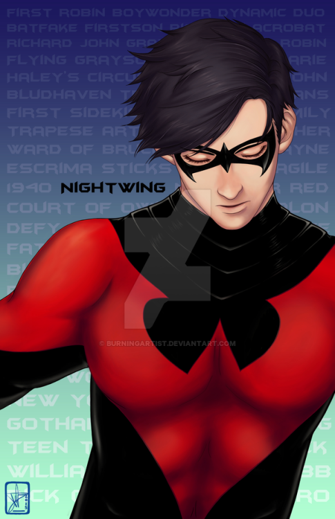 burningartwork:Richard John GraysonNightwing in Blue &...