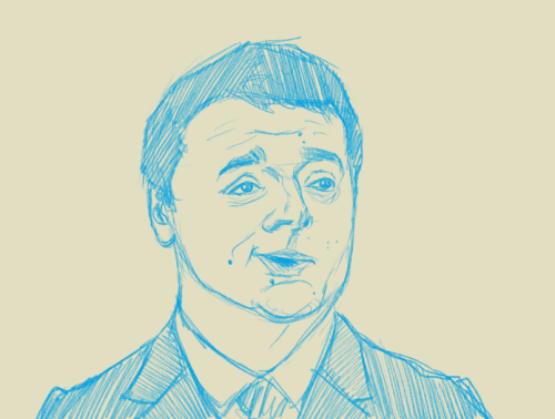 Italian Prime Minister Matteo Renzi. Considering how goofy he really looks Iâd say this is a flattering sketch.