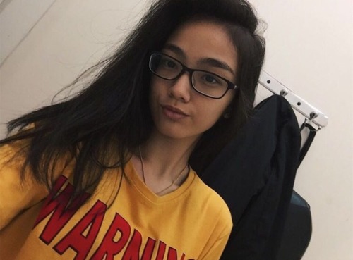 asian-teen-girl:A nerd in school, a slutty whore outside. Would...