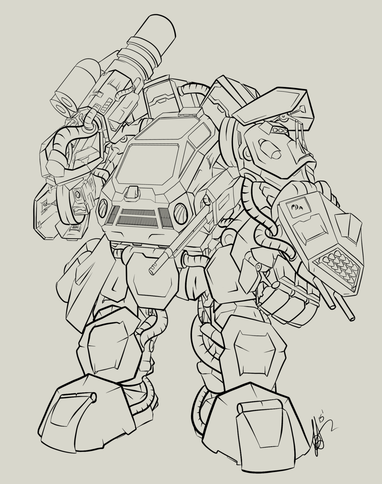 Blysill's Corner — Mech Lineart! Time taken: 3 hours Date...