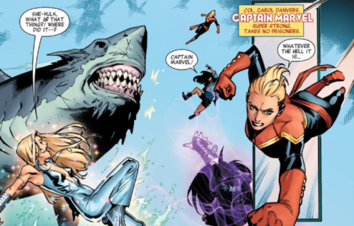 caroldanverspanels:Carol Danvers battles sharksCaptain Marvel...