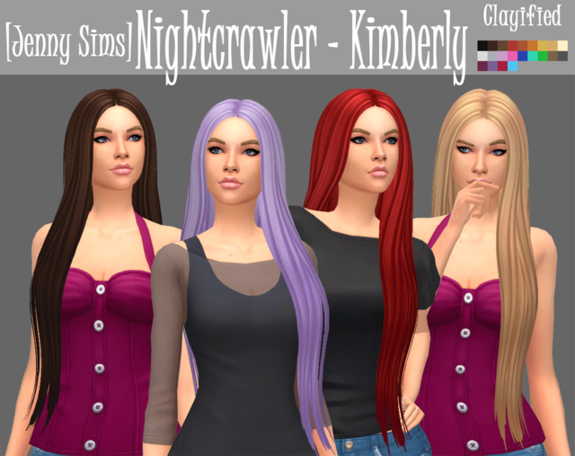 sims 4 cc clayified long hair