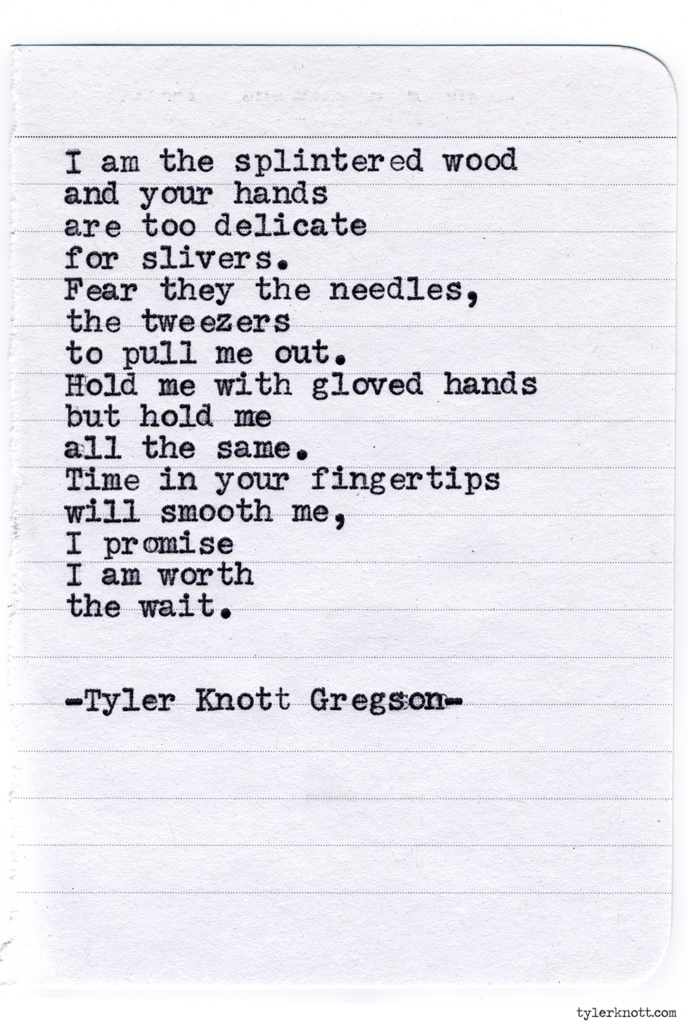 Tyler Knott Gregson — Typewriter Series #737 by Tyler Knott Gregson