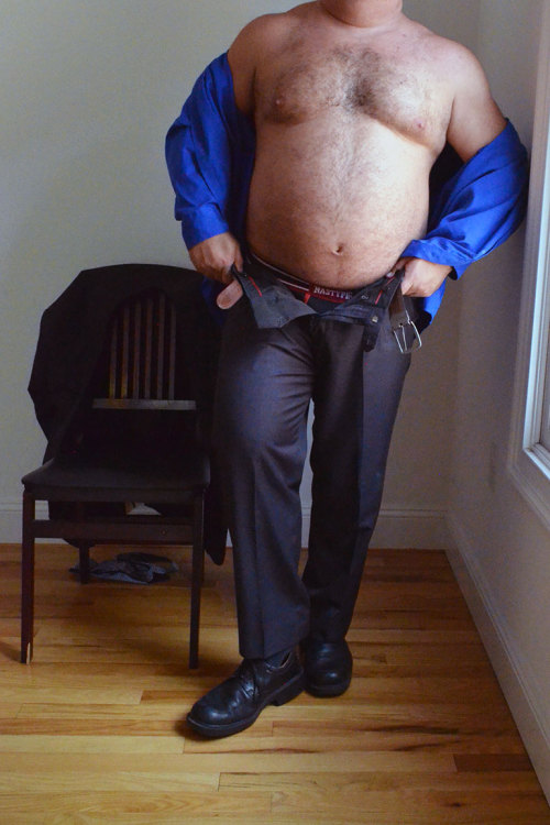 monkeymaven:monkeymaven:Losing my suit.  By Request.FOLLOW...