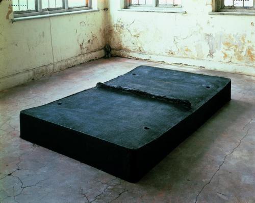 performativerelics:Rachel Whiteread - Untitled (Black Bed)...