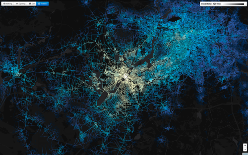 mapsontheweb:Potsdam (and Berlin) public transport reachability...