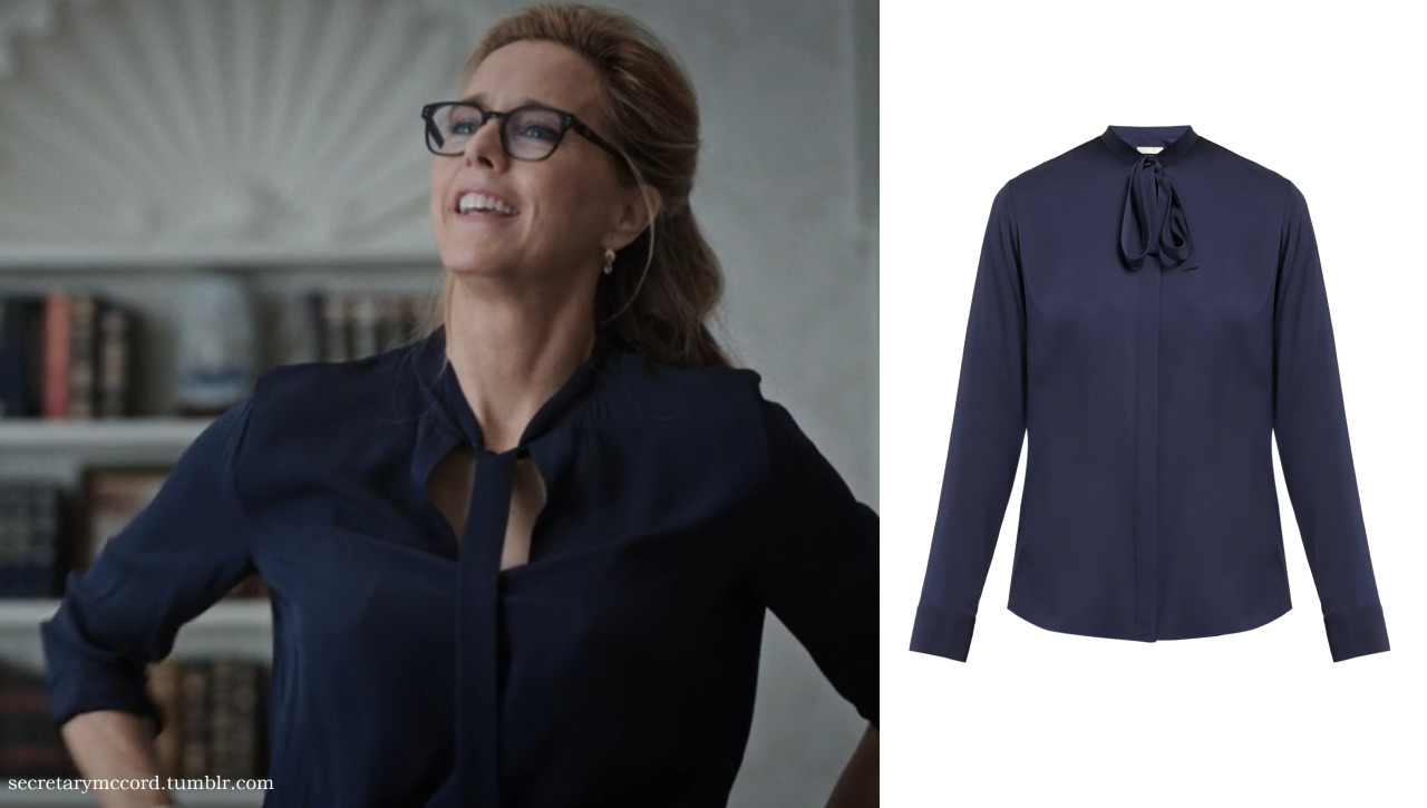 madam secretary tie neck blouse