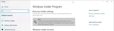 Windows Insider settings screen showing “Slow” ring