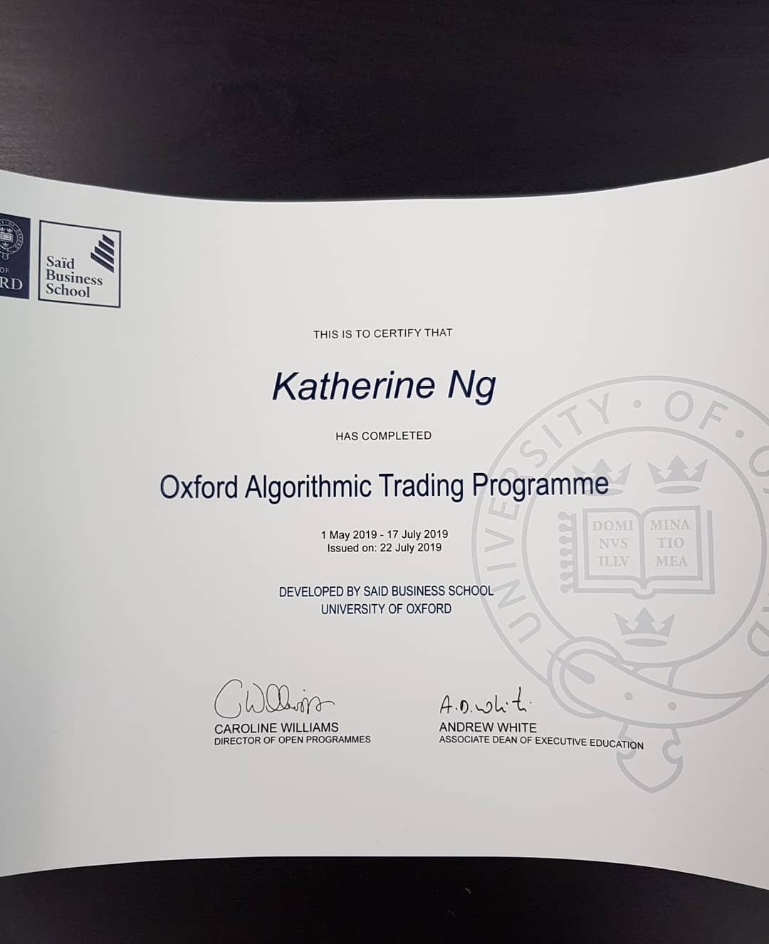 Finally got my Oxford Algorithmic Trading... | deep tech ...