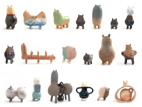 kozyndan:38 of the 140+ new bunny primitive sculptures Kozy...