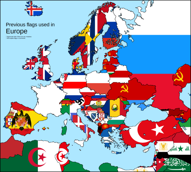 Previous used flags in Europe. More flag maps >> - Maps on the Web