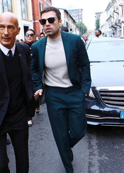 Sebastian Stan arriving for Milan Fashion Week - 22nd September 2019