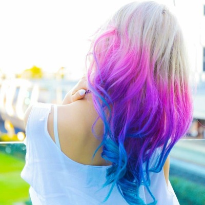 Blond And Blue Dip Dye Tumblr